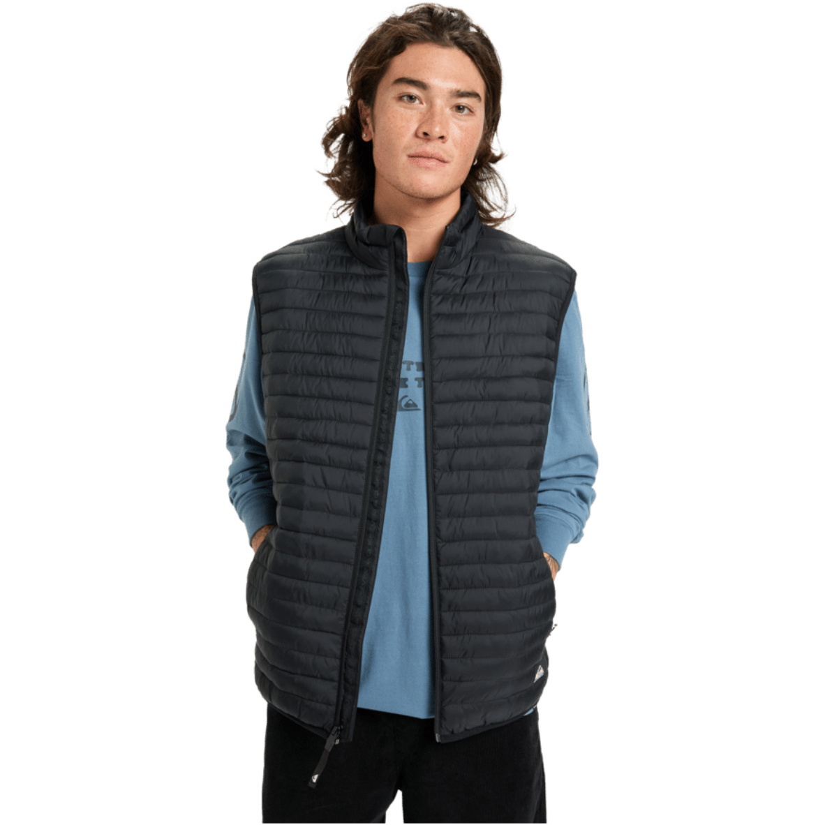 2026 Quiksilver Mens Scaly Quilted Gilet EQYJK04191 - Black